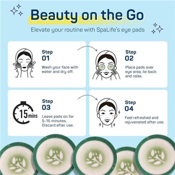 SpaLife Cooling Eye Pads - Korean Soothing Eye Pads for Dark Circles, Puffy - Picture 5 of 7